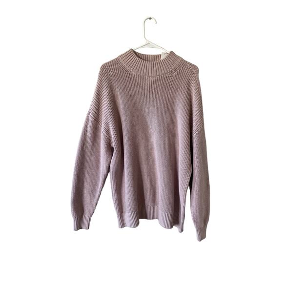 Haven Well Within Organic Cotton Mock Neck Sweater in Dusty Rose - Picture 1 of 2